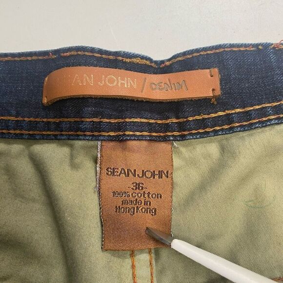 SEAN JOHN Men’s Denim Jean Shorts Size 36 Inseam 14” Blue SEE DESCRIPTION - Picture 9 of 10